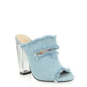 Distressed Denim heel